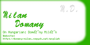 milan domany business card